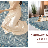 Ultra Soft Area Rug, Non Slip, Stain Resistant, Washable Area Rugs for Living Room, Bedroom, Soft Islamic Design Prayer Mat(Blue)