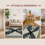 Ultra Soft Area Rug, Non Slip, Stain Resistant, Washable Area Rugs for Living Room, Bedroom, Wildlife Inspired Monochrome Aesthetic(Beige)
