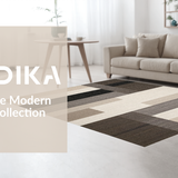 Ultra Soft Area Rug, Non Slip, Stain Resistant, Washable Area Rugs for Living Room, Bedroom, Dynamic Earthtone Linear Motif(Beige)