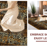 Ultra Soft Area Rug, Non Slip, Stain Resistant, Washable Area Rugs for Living Room, Bedroom, Artistic Cheetah Print Visual Appeal(Brown)