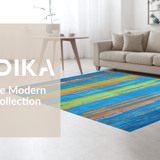 Modern Multicolor Abstract Lines(Blue)