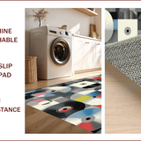 Ultra Soft Area Rug, Non Slip, Stain Resistant, Washable Area Rugs for Living Room, Bedroom, Lively Multicolor Circular Pattern(Gray)
