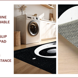 Ultra Soft Area Rug, Non Slip, Stain Resistant, Washable Area Rugs for Living Room, Bedroom, yin yang circle bath(Black)