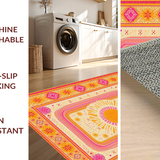 Ultra Soft Area Rug, Non Slip, Stain Resistant, Washable Area Rugs for Living Room, Bedroom, Enchanting Colorful Dreamscape Theme(Orange)