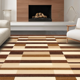 Ultra Soft Area Rug, Non Slip, Stain Resistant, Washable Area Rugs for Living Room, Bedroom, Stylish Retro Lattice Arrangement(Beige)