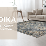 Ultra Soft Area Rug, Non Slip, Stain Resistant, Washable Area Rugs for Living Room, Bedroom, Earthy Toned Vintage Floral Motif(Gray)