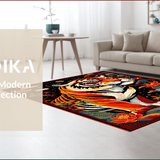 Ultra Soft Area Rug, Non Slip, Stain Resistant, Washable Area Rugs for Living Room, Bedroom, Rustic Colorful Textured Design(Red)