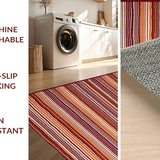 Ultra Soft Area Rug, Non Slip, Stain Resistant, Washable Area Rugs for Living Room, Bedroom, Artful Retro Motif Arrangement(Brown)