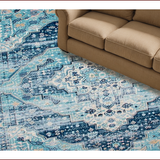 Rustic Blue Geometric Trellis(Blue)