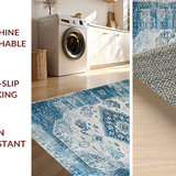 Contemporary Blue Gray Medallion Style(Blue)