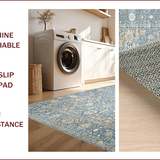 Ultra Soft Area Rug, Non Slip, Stain Resistant, Washable Area Rugs for Living Room, Bedroom, Rustic Natural Tiled Texture(Blue)