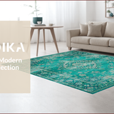 Ultra Soft Area Rug, Non Slip, Stain Resistant, Washable Area Rugs for Living Room, Bedroom, Serene Green Tiled Aesthetic(Green)
