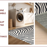Ultra Soft Area Rug, Non Slip, Stain Resistant, Washable Area Rugs for Living Room, Bedroom, Boho Zebra Runner(Black)