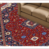 Ultra Soft Area Rug, Non Slip, Stain Resistant, Washable Area Rugs for Living Room, Bedroom, Vintage Floral Trellis Arrangement(Red)