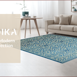 Ultra Soft Area Rug, Non Slip, Stain Resistant, Washable Area Rugs for Living Room, Bedroom, Elegant Blue Geometric Elegance(Blue)