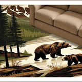 Ultra Soft Area Rug, Non Slip, Stain Resistant, Washable Area Rugs for Living Room, Bedroom, Chic Earth Tone Animal Patterns(Brown)