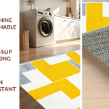 Ultra Soft Area Rug, Non Slip, Stain Resistant, Washable Area Rugs for Living Room, Bedroom, Vibrant Cheerful Circular Pattern(Yellow)