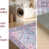 Ultra Soft Area Rug, Non Slip, Stain Resistant, Washable Area Rugs for Living Room, Bedroom, Sophisticated Whimsical Tiled Aesthetic(Blue)