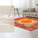 Ultra Soft Area Rug, Non Slip, Stain Resistant, Washable Area Rugs for Living Room, Bedroom, Bright Cheerful Ombre Texture(Orange)