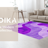 Ultra Soft Area Rug, Non Slip, Stain Resistant, Washable Area Rugs for Living Room, Bedroom, Contemporary Chic Fluid Pattern(Purple)