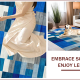 Ultra Soft Area Rug, Non Slip, Stain Resistant, Washable Area Rugs for Living Room, Bedroom, Chic Contemporary Symmetrical Elements(Blue)