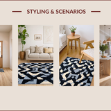 Ultra Soft Area Rug, Non Slip, Stain Resistant, Washable Area Rugs for Living Room, Bedroom, Neutral Abstract Grey Dining Room Non-Slip Area Carpet(Black)