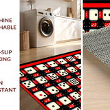 Ultra Soft Area Rug, Non Slip, Stain Resistant, Washable Area Rugs for Living Room, Bedroom, Dynamic Red and Black Scheme(Red)