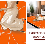 Ultra Soft Area Rug, Non Slip, Stain Resistant, Washable Area Rugs for Living Room, Bedroom, Playful Orange Graphic Design(Orange)