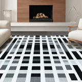 Ultra Soft Area Rug, Non Slip, Stain Resistant, Washable Area Rugs for Living Room, Bedroom, Bold Contemporary Patterned Statement(Gray)