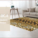 Ultra Soft Area Rug, Non Slip, Stain Resistant, Washable Area Rugs for Living Room, Bedroom, Tiger Pattern Dormitory Floor Mat with Plush Flannel(Beige)