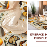 Ultra Soft Area Rug, Non Slip, Stain Resistant, Washable Area Rugs for Living Room, Bedroom, Butterfly Mushroom Low-Profile Seasonal Rug(Yellow)