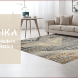 Ultra Soft Area Rug, Non Slip, Stain Resistant, Washable Area Rugs for Living Room, Bedroom, Elegant Vintage Geometric Fusion(Gray)