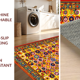 Ultra Soft Area Rug, Non Slip, Stain Resistant, Washable Area Rugs for Living Room, Bedroom, Dynamic Colorful Swirl Design(Yellow)