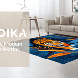 Ultra Soft Area Rug, Non Slip, Stain Resistant, Washable Area Rugs for Living Room, Bedroom, Striking Nature-Inspired Aesthetic(Orange)