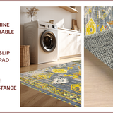 Ultra Soft Area Rug, Non Slip, Stain Resistant, Washable Area Rugs for Living Room, Bedroom, Elegant Grey Ogee Pattern(Gray)