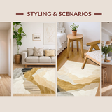 Ultra Soft Area Rug, Non Slip, Stain Resistant, Washable Area Rugs for Living Room, Bedroom, Serene Creamy Color Blend Style(Beige)