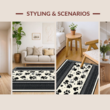 Ultra Soft Area Rug, Non Slip, Stain Resistant, Washable Area Rugs for Living Room, Bedroom, Artistic Abstract Cat Paw Arrangement(Black)