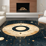 Ultra Soft Area Rug, Non Slip, Stain Resistant, Washable Area Rugs for Living Room, Bedroom, Celestial Ethnic Starry Motif(Gold)