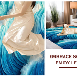 Ultra Soft Area Rug, Non Slip, Stain Resistant, Washable Area Rugs for Living Room, Bedroom, Sea Wave Pastel Area Rug for Relaxation Spaces(Blue)