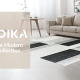 Ultra Soft Area Rug, Non Slip, Stain Resistant, Washable Area Rugs for Living Room, Bedroom, Monochrome Striped Flat Woven Floor Covering With Farmhouse Inspired Design(Gray)