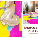 Ultra Soft Area Rug, Non Slip, Stain Resistant, Washable Area Rugs for Living Room, Bedroom, Dynamic Cheerful Outdoor Vibe(Pink)