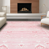 Ultra Soft Area Rug, Non Slip, Stain Resistant, Washable Area Rugs for Living Room, Bedroom, Elegant Pastel Playful Vibe(Pink)