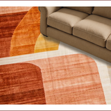 Ultra Soft Area Rug, Non Slip, Stain Resistant, Washable Area Rugs for Living Room, Bedroom, Terracotta Abstract Rainbow Motif(Brown)