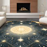 Ultra Soft Area Rug, Non Slip, Stain Resistant, Washable Area Rugs for Living Room, Bedroom, Cosmic Earthy Toned Appeal(Gold)