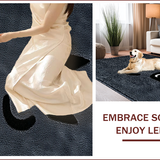 Ultra Soft Area Rug, Non Slip, Stain Resistant, Washable Area Rugs for Living Room, Bedroom, Playful Whimsical Cat Bedroom Plush Accent Mat(Black)