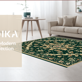 Ultra Soft Area Rug, Non Slip, Stain Resistant, Washable Area Rugs for Living Room, Bedroom, Vintage Floral Bedroom Non-Shedding Large Carpet(Green)