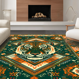 Ultra Soft Area Rug, Non Slip, Stain Resistant, Washable Area Rugs for Living Room, Bedroom, Artistic Green Jungle Vibes(Orange)