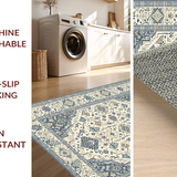 Ultra Soft Area Rug, Non Slip, Stain Resistant, Washable Area Rugs for Living Room, Bedroom, Rustic Neutral Geometric Fusion(Beige)