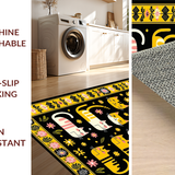Ultra Soft Area Rug, Non Slip, Stain Resistant, Washable Area Rugs for Living Room, Bedroom, Serene Cozy Cat-Inspired Decoration(Black)
