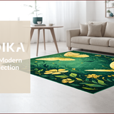 Ultra Soft Area Rug, Non Slip, Stain Resistant, Washable Area Rugs for Living Room, Bedroom, Elegant Butterfly Leaf Composition(Green)